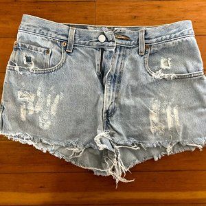SOLD Vintage Levi's Denim Cutoffs, High-waisted, Distressed